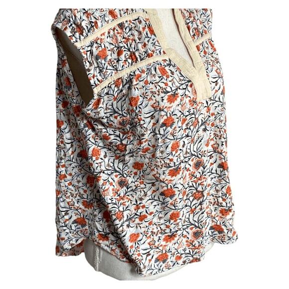 Lucky Brand Women's Orange & Cream Floral Print V-Neck Sleeveless Blouse Size S - Picture 9 of 14